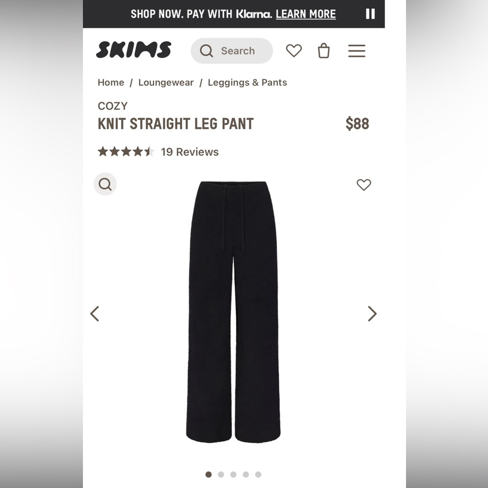 Skims knit straight leg pant
